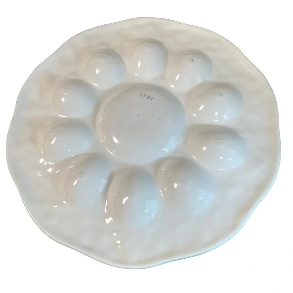 Vintage 1970’s Norleans Deviled Egg Plate Ceramic Serving  Easter Cottagecore